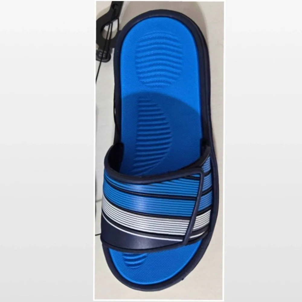 New Shoes Kids Boys Size 1 2 Breeze Blue White Slide On Sandals NWT